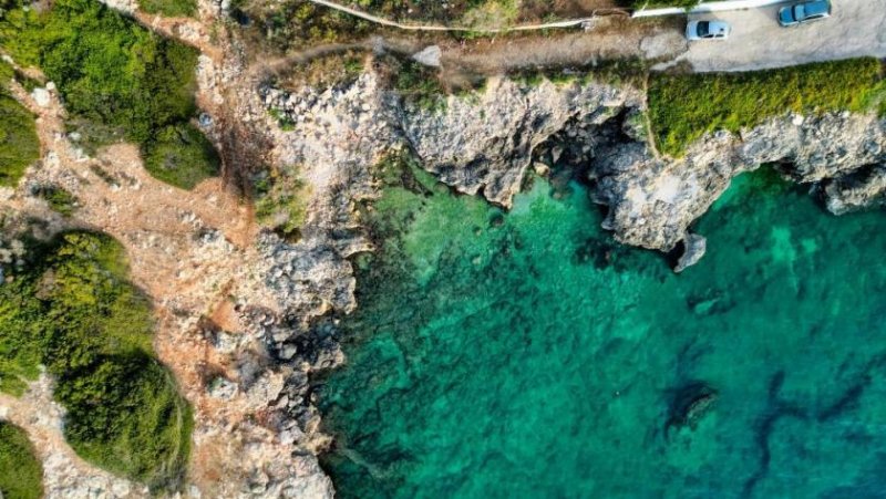 Almyrida Kreta, Almyrida: Fantastisches Grundstück direkt am Meer zu verkaufen Grundstück kaufen